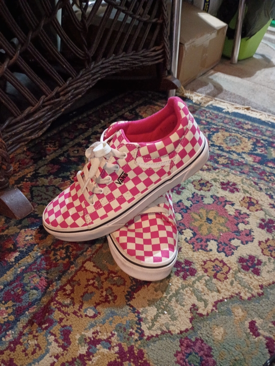 Vans Shoes - Vans Checkerboard Low Top Sneakers - Pink and White